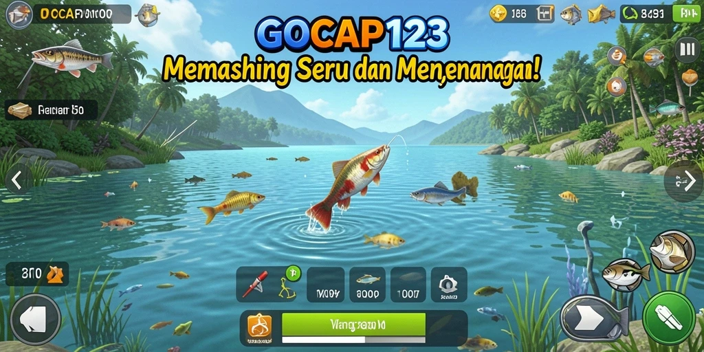 Tampilan screenshot GOCAP123 menampilkan gameplay memancing yang seru dan interaktif.