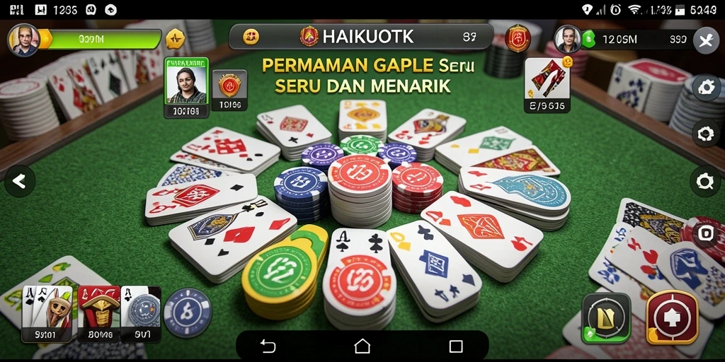 Screenshot gameplay HAIKUOTK menampilkan serunya bermain Gaple.