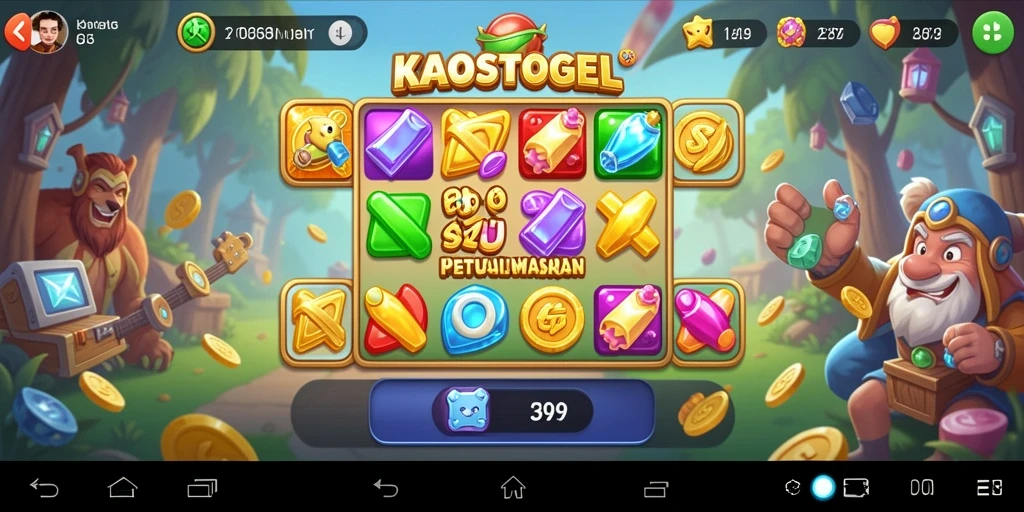 Screenshot gameplay KAOSTOGEL menampilkan aksi seru permainan Match-3.