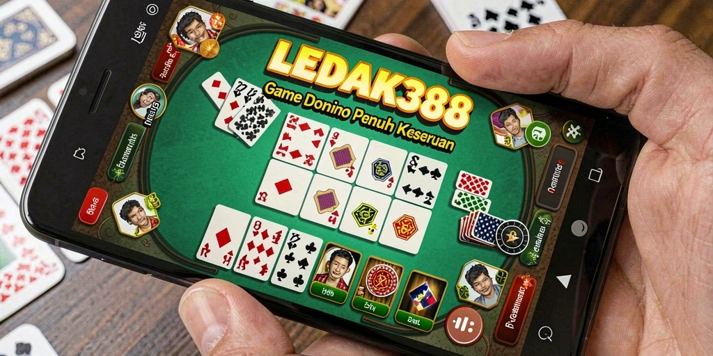 Tampilan gameplay Domino yang seru dalam LEDAK388.