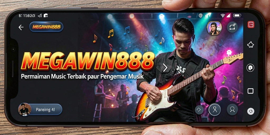 Screenshot gameplay MEGAWIN888 menampilkan keseruan bermain musik.