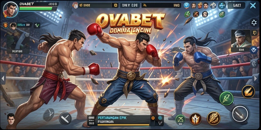 Screenshot menunjukkan aksi pertarungan seru dalam game Fighting.