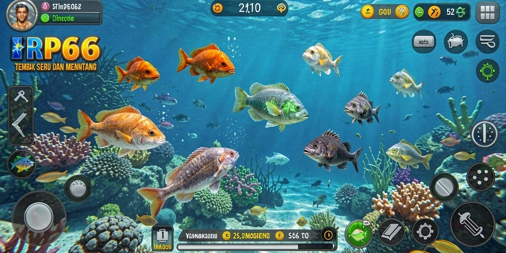 Tangkapan layar gameplay RP66 yang penuh aksi Tembak Ikan.