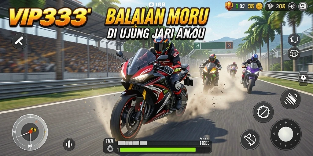 Screenshot VIP333 menunjukkan aksi balapan motor yang mendebarkan.