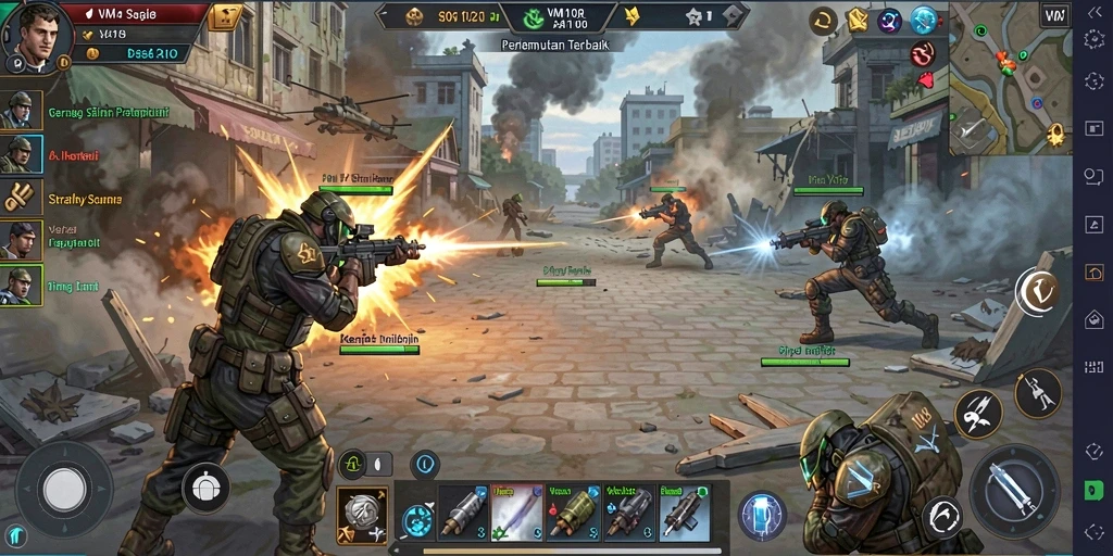 Tangkapan layar gameplay VM108 menampilkan aksi strategis yang mendebarkan.